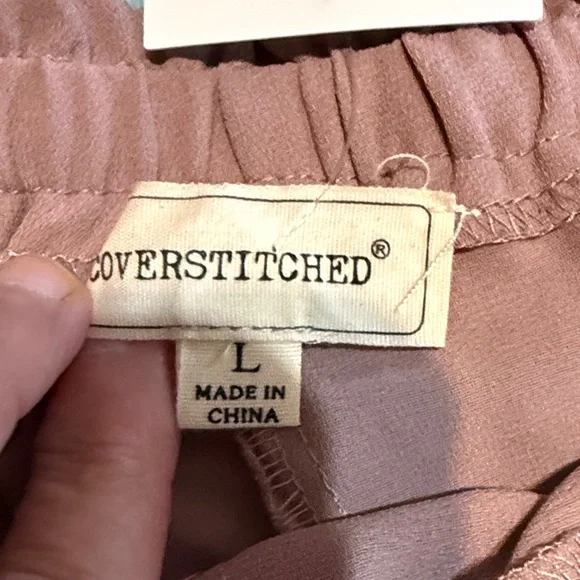 Coverstitched mauve lightweight pants large - Picture 5 of 9